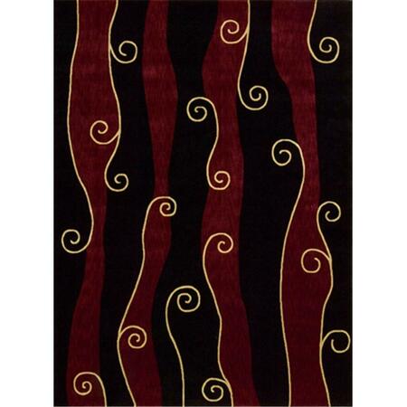 NOURISON Parallels Area Rug Collection Black 7 Ft 9 In. X 10 Ft 10 In. Rectangle 99446392350